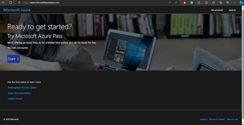 Active Azure Account Using Azure Pass